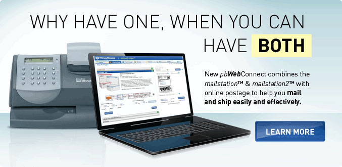 Access both online postage and your postage meter I pbWebConnect